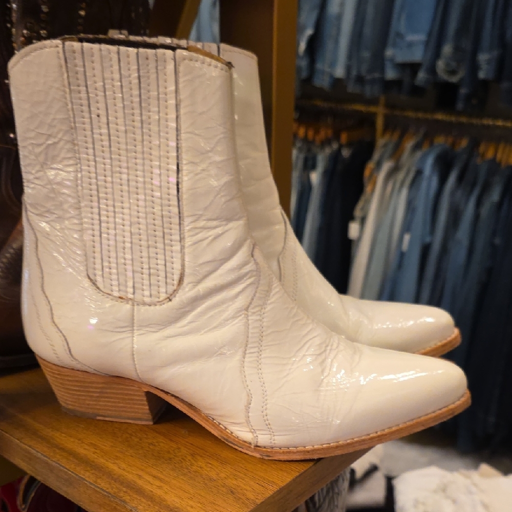 Free People Cream Ankle Boots